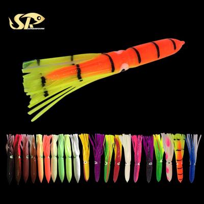 China Durable Top Soft Plastic Saltwater Tuna Fishing Lure Squid Bait Squid 6/12/15inch Skirt For Fishing LS201 for sale