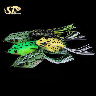 China Superioriorfishing Superior Soft 15g Artificial Leopard Frog 65mm PVC Double Hook Freshwater Fishing Lures Ray Lure Frog F001 for sale