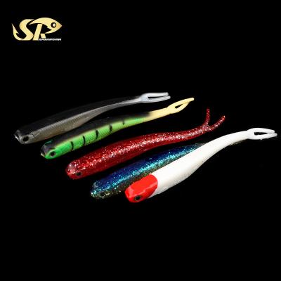 China Superior Double Tail Bait 125mm 8g 3D Soft Eyes PVC SUPERIORFISHING Fish Lure Artificial Soft Bait PVC Soft Fishing Lures CY100 for sale