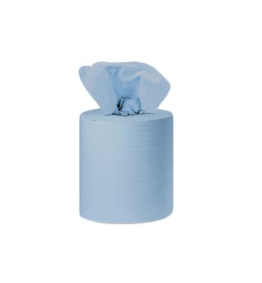 China Soft Comfy Wholesale Disposable Blue Paper Towel Center Feeding Napkin Roll for sale