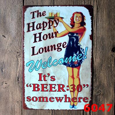 China Funny Wholesale Vintage Europe Beer Bar Bar Decor Metal Tin Sign Home Plaque for sale