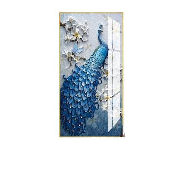 China Traditional Wholesale Porch Decorative 3D Painting Crystal Porcelain Abstract Wall Art Framed Home Decoration Painting for sale