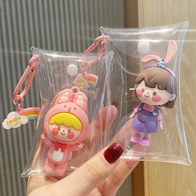 China Modern PVC School Bag Cartoon Key Chain Wholesale Doll Jewelry Cute Dangling Key Chain for sale