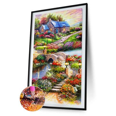 China Eco-Friendly 5D DIY Diamond Painting Dream House Landscape Diamond Embroidery Gift for sale