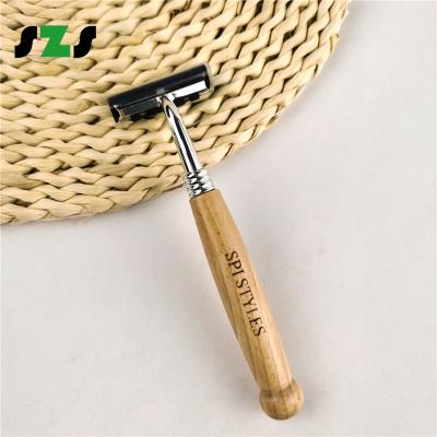 China Triple Blade Wooden Handle Barber Shaving Razors for sale