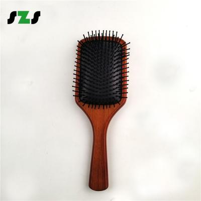 China Massage Hair Brush Detangler Detangling Natural Eco-friendly Wooden Hair Brush for sale