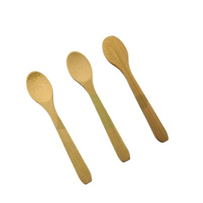 China Customer Logo Food Grade Mini Bamboo Wooden Tea Honey Spoon Reusable Kitchenware for sale