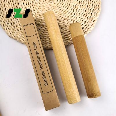 China High Quality Eco-friendly Toothbrush Tube 100% Natural Bamboo Toothbrush Tube Eco-friendly Bamboo Case for sale