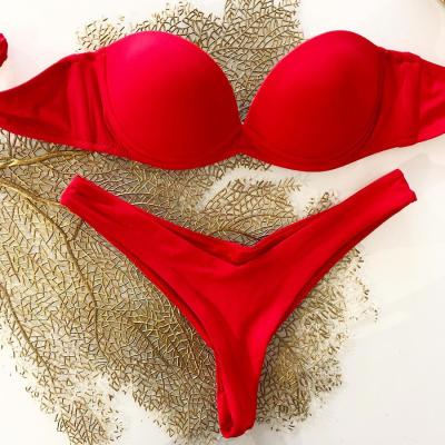 China European and American bikini emcs15 2 pieces of breathable hot selling strapless bikini bikini for sale