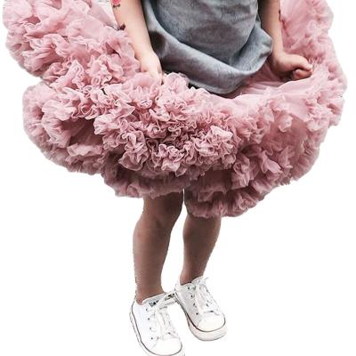 China Breathable Chiffon Girls Ballet Tutu Skirt Princess Tulle Clothes Fluffy Party Dance for sale