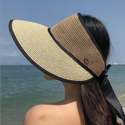 China Sun soft Korean version sun protection ladies summer style brim straw beach wild foldable hats large for sale