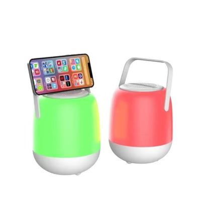 China Smart Lightweight Portable LED Flashing Light LED Color Bluetooth Wireless Speaker for sale