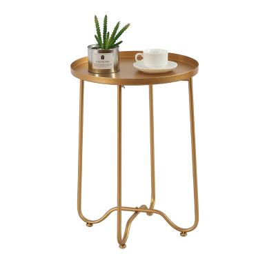 China None Copper Restaurant Round Side Metal Gold Coffee Tea Coffee Aluminum Plated Iron Coffee Table for sale