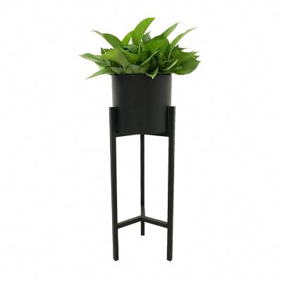 China Hot Sale Modern Luxury Style Amazon Black Detachable Wrought Iron Metal Flower Pot Plant Indoor Tall Stand for sale