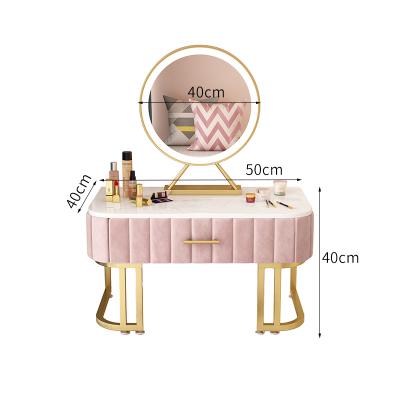 China Luxury Bedroom Dressing Furniture Makeup Set Modern Light Dressing Table With Led Mirror for sale