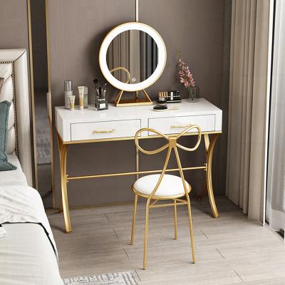 China Other Wholesale Make Up New Nordic Modern Minimalist Vanity Bedroom Dressing Table With LED Light for sale