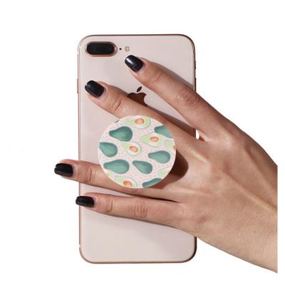 China Classic custom popular foldable empty cell phone ring holder handle grip with cartoon logo UV printing for sale