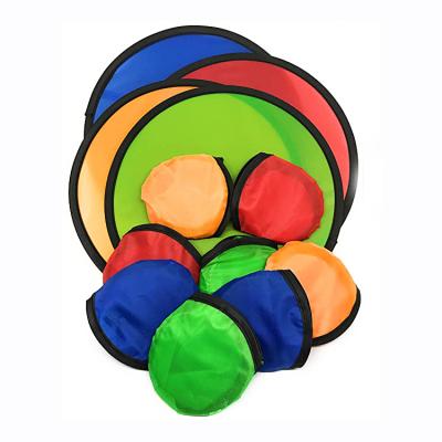 China Kids Playing Eco-friendly Nylon Fabric Round Folding Handheld Fan Mini Folding Fan for sale