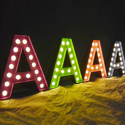 China Buildings Ahrj Customized Advertising Abs Mold Signs Led Light Luminous Characters Single Color Full Color Led Letter Lights Sign Word for sale