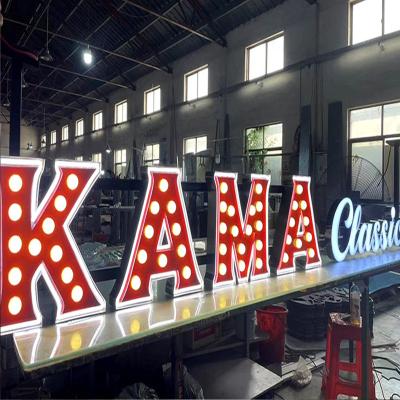 China Buildings Ahrj Factory Price Alphabet Bulb Led Letter Sign Large Love Wedding Light Up Led Letters Shop Sign With Light Bulbs for sale