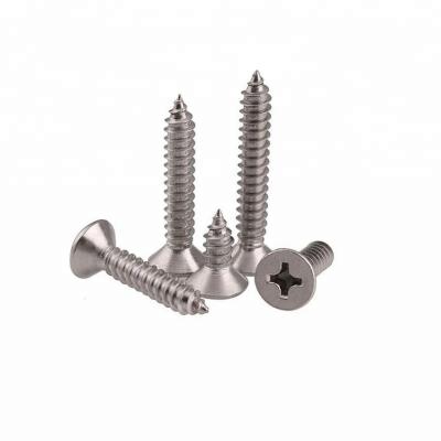 China Stainless Steel Stainless Steel Cross Recessed Wood Countersunk Flat Head Screw for sale