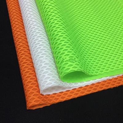 China Elastische Jacquardwebstuhl-Distanzscheibe strickte Maschen-Gewebe der Luft-3D in der Grüner/Orange/Schwarzfarbe zu verkaufen