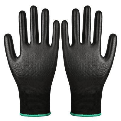 China High Elasticity/Breathable/Comfortable/Flexible High Quality Black PU Coated Water Proof Breathable Back Design For Hot Weather Safety Work Gardening Gloves for sale