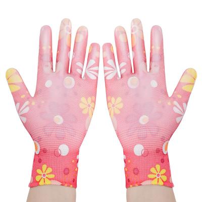 China Best Selling Soft Breathable Flexible Anti Static Elastic PU Coated Gloves Superior Fit Glove Nylon Fingertip Coated Gloves for sale