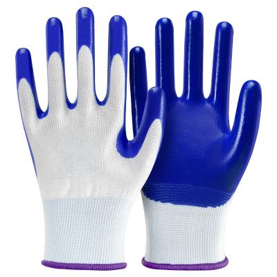 China Competitive Price Breathable Nitrile Latex Dipped Safety Nitrile Glove Construction Gloves for sale