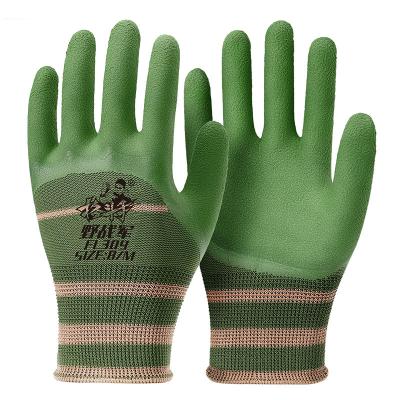 China Thicken keep warm China factory good quality army industrial green color band foamed carbon fiber coated foam palm working gloves for sale