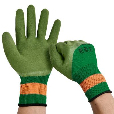 China Competitive price good quality non-slip and wear-resistant/soft and comfortable/strong and breathable nitrile coating popular green color orange rubber palm coated safety foam work gloves for sale