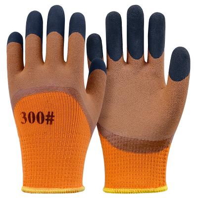 China Thicken Keep Warm Manufacturer Price Orange Thicken Keep Warm Industrial Nitrile Coated Foam Working Gloves for sale