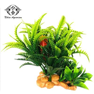 China Viable Decorative Artificial Plastic Tree Decorations Aquatic Plants Fish Tank Indoor Ornament for sale