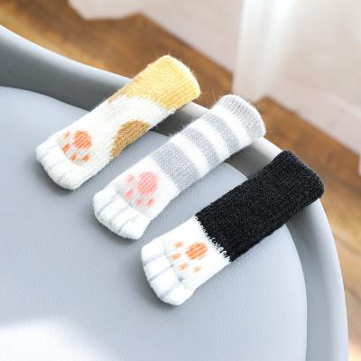 China Eco - Friendly High Elastic Floor Protectors Non Slip Chair Leg Feet Knocks Covers , Knitted Furniture Pads for sale