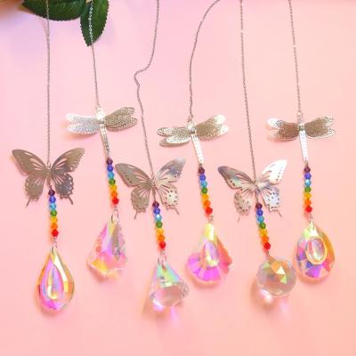 China Reusable Craft Window Car Ornaments Rainbow Sun Catcher Prism,Best Selling //Crystal Butterfly Sun Catcher for sale