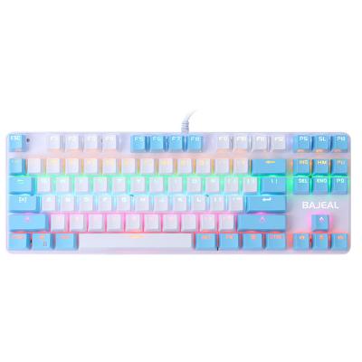 China OEM K100 Two Key Mechanical Color 87 Axis Color Mechanische Tastatur Gaming Key Green Luminous Wired Keyboard True For E-sports for sale