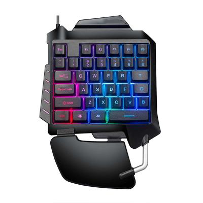 China 35 USB Mechanical Keys Wired Backlit Single Hand Mini Gaming Keypad Backlit Numeric Keypad Backlit Gaming Keyboard Mouse For PC PS4 Xbox for sale