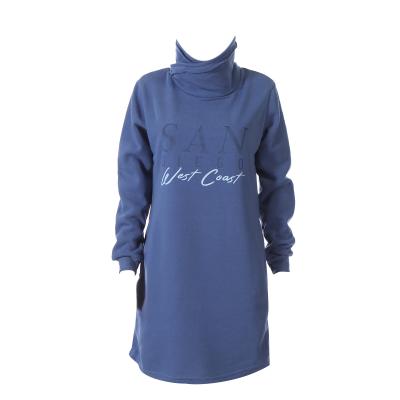 China Anti-Static Sweater Custom Made High Quality Mid Length Pullover Round Neck Print Casual Loose Dress for sale