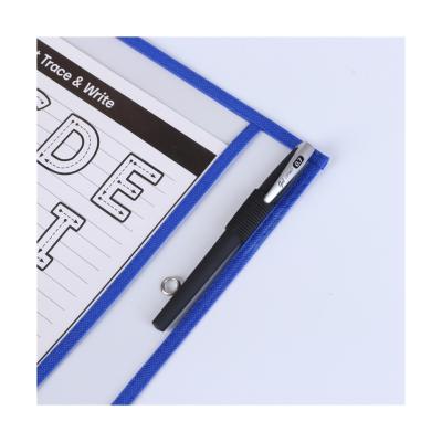 China PET Simplicity Clear Information Booklet Plastic Paper Document Folder for sale