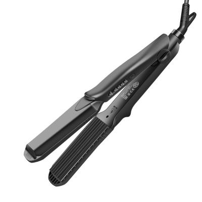 China Car 4 In 1 Interchangeable Plate Hair Straightener And Hair Crimper With 3 Crimping Plates 1 Straightening Plate Flat Iron for sale