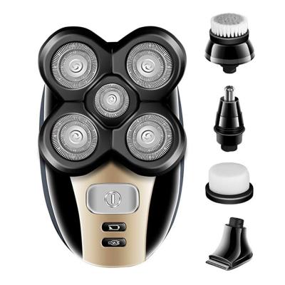 China 5 Blade Barber Electric Head Hair Clipper Multifunctional Outdoor Portable USB Rechargeable 5 In 1 Electric Shavers For Men for sale