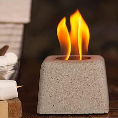 China Mini Fire Bowl Tabletop Fireplace Concrete Alcohol Fireplaces Bio Ethanol Stove Concrete Indoor Outdoor Tabletop Fire Pit ZM-SN014 for sale