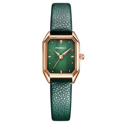 China Water Resistant Fashion BROOM Dial Ladies Watches Crystal Index Leather Strap Women Wrist Watch for sale