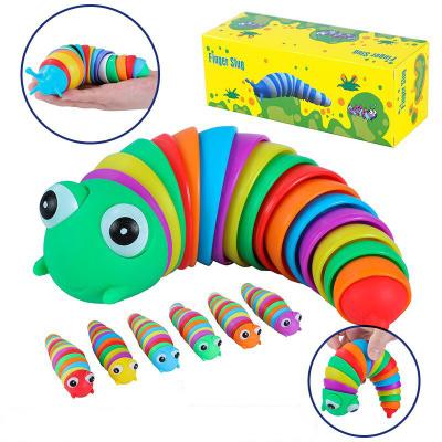 China TPR in Running Sensory Toys Relaxing Squirtle Sweeping 3D Articulated Stretch Finger Slugs Swirl Slug Toy for sale