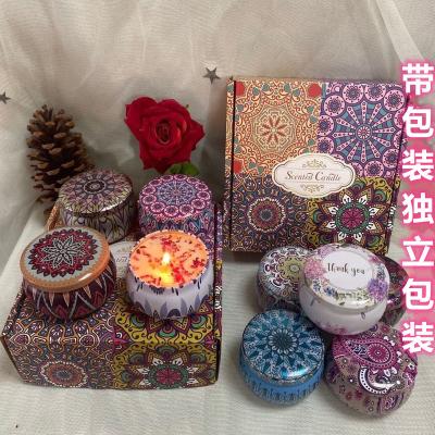 China Wholesale Hot Sales Luxury Birthdays Gift Set Metal Aroma Tins Jar Candle Natural Soy Wax Smokeless Scented Candles for sale