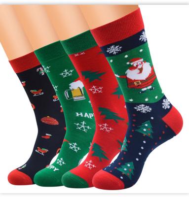 China 2021 New QUICK DRY female tube socks Christmas thongs commercial snow green crutches tree Christmas gift socks wholesale for sale