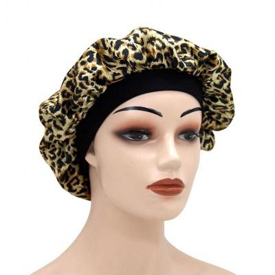 China Wholesale Fashion Elastic Band Head Wrap Prints Silky Head African Satin Turban Hat Women Silky Hair Hood for sale