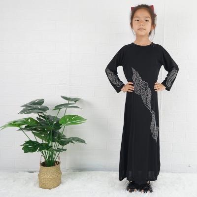 China Not easy to wrinkle Newest Children's Black Muslim Robe Dress Made of Polyester Fiber for sale