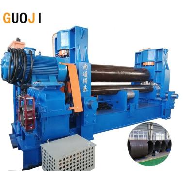 China Boilers guojimachine NC 3 roller plate roll bending rolling mill for sheet metal for sale