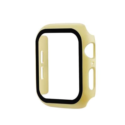 China EAMIRUO Full Page Protector PC Case Plastic Luxury Cover For Apple Series 38mm 40mm 42mm 44mm Tempered Glass Smart Watch Case for sale